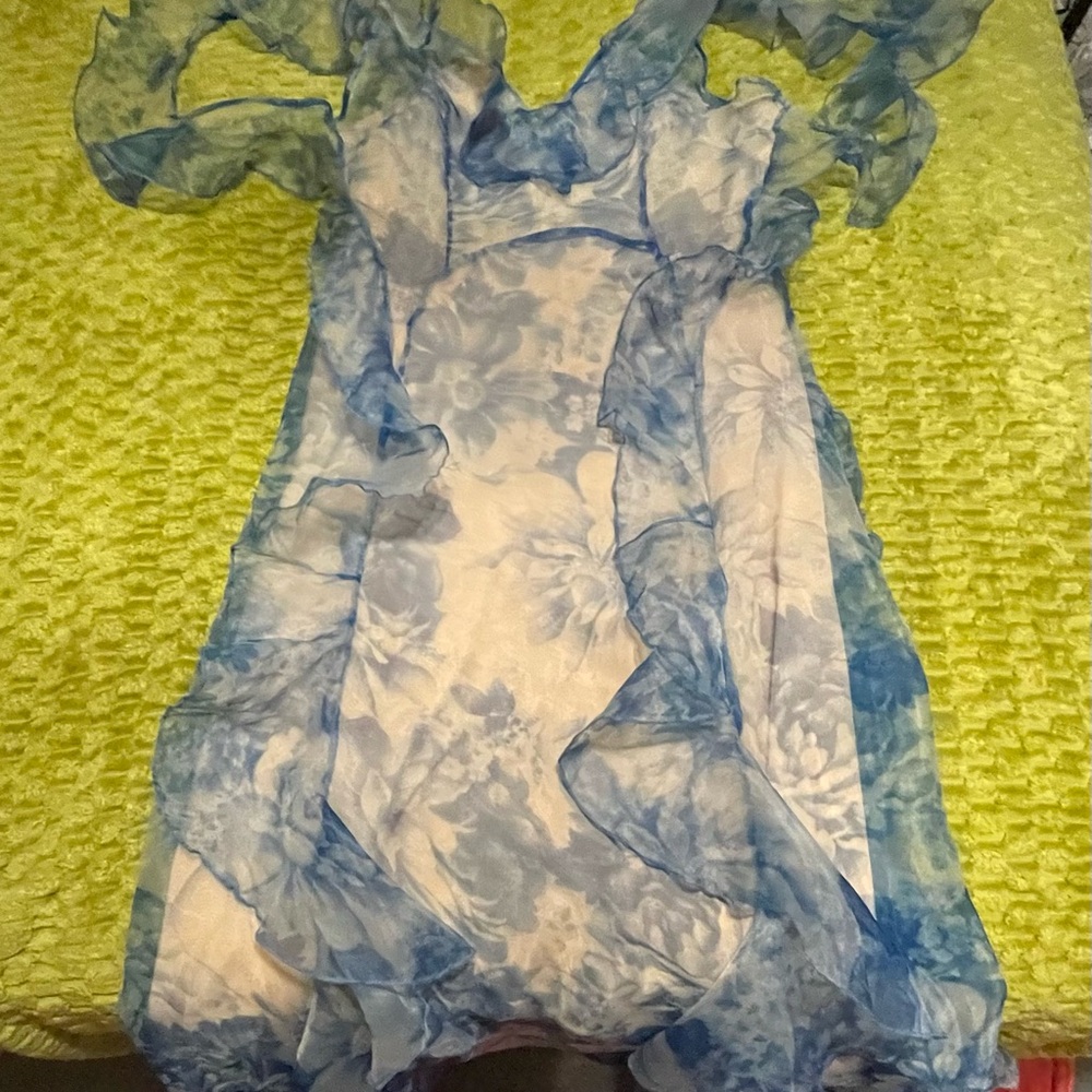 Luxxel Blue Floral Wedding Dress